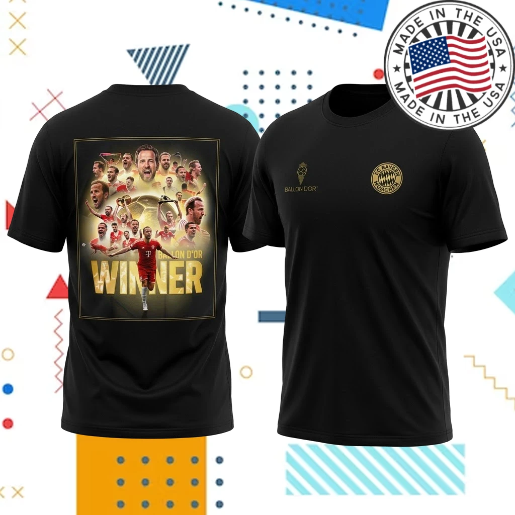 Harry Kane Bayern Munich Ballon d’Or 2026 Winner Two Sided T-Shirt