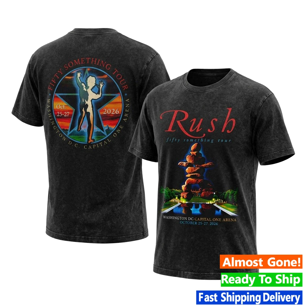 Rush Washington DC Exclusive Fifty Something Tour 2026 Washed T-Shirt